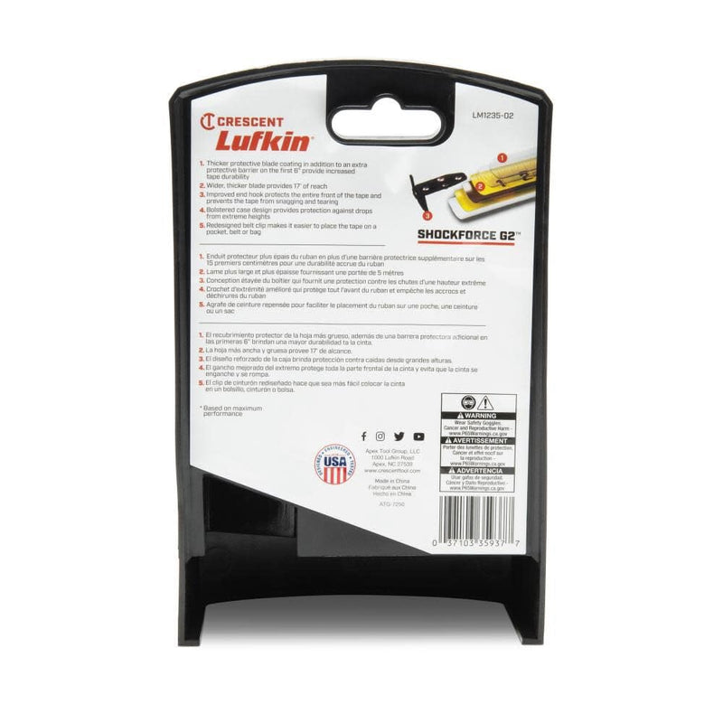 Lufkin Shockforce G2 35-ft Magnetic Tape Measure- LM1235-02 35'