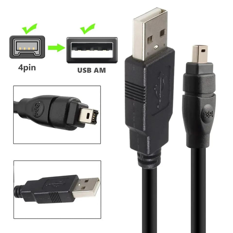 Herfair USB to Firewire Cable for Sony DCR-TRV75E DV Camera IEEE 1394 4Pin to USB Adapter Cable Male to Male Converter Wire Compatible with Sony Camcorder Only (6ft, USB to 4Pin Firewire 400 Cable) USB to 4Pin 1394