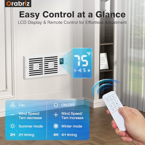 AC Vent Booster Fan 4" x 10" Register, Improves Airflow for Rooms White 4" x 10"
