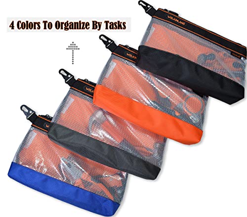WELKINLAND Clear Tool Pouch, 4-Pack 12-Inch Zippered Tool Pouch
