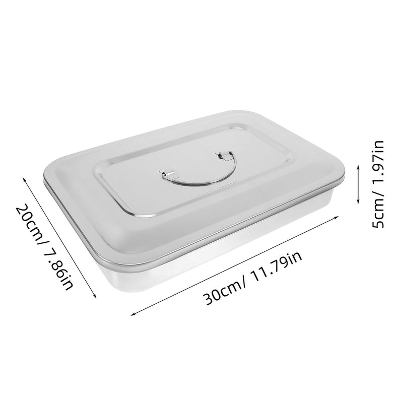 Yardenfun Stainless Steel Rectangular Storage Box with Lid, Heat-Resistant Medical Disinfectant Box, Durable Instrument Box for Sterile Storage without Robust Stainless Steel Box