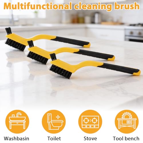 Reallnaive 50 Pcs Nylon Cleaning Brushes Bulk 7 Inch Yellow