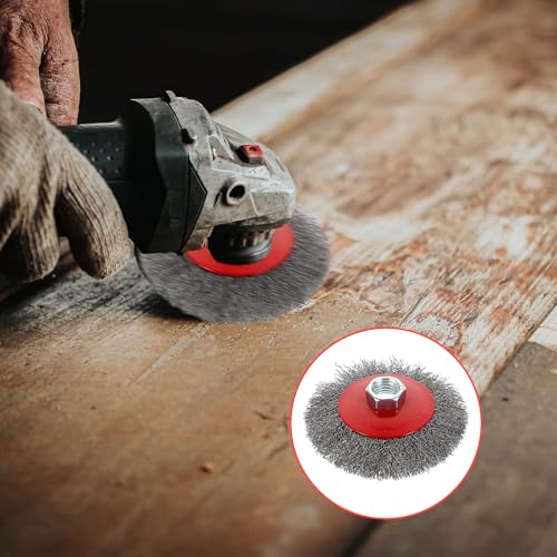 10-Pack Stainless Steel Wire Wheel & Cup Brush Set for 4-1/2" Angle Grinder - 4 & 3 Inch Knotted and Crimped Brushes with 5/8"-11 Threaded Arbor for Rust, Paint, Weld Removal