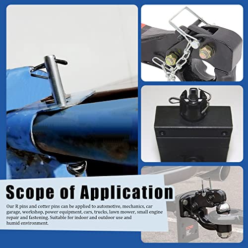 Glarks 216Pcs Pto Pins Shaft Locking Pin and Cotter Pins R Clips Set, 1/4", 5/16", 3/8" Trailer Coupler Pin and Cotter Pin Hairpins with Needle Nose Pliers for Cars Trailers Trucks Lawn Mower