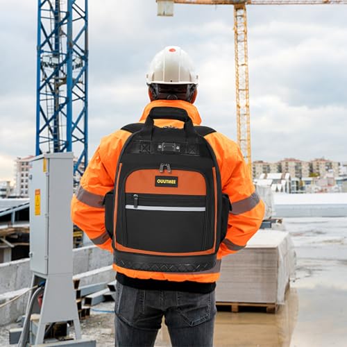 Tool Backpack, Work Tool Bag with Multi-Use Pockets Orange Standard Version