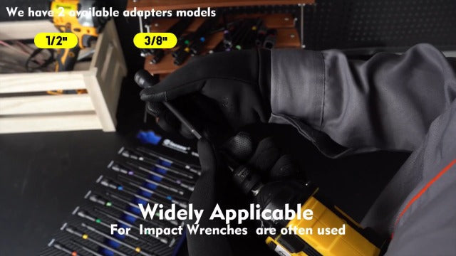Facoow 6“ Impact Nut Drivers Set Magnetic, 18pcs Color Coded SAE & Metric Impact Nut Drivers, Extra Long Nut Drivers for Impact Drills, Impact Sockets Adapters (1/2" & 3/8") Impact Wrenches