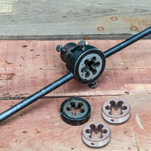 Tiiyee Round Thread Die G3/4 Pipe Tap Alloy Steel | Male Thread Die for Pipes Precise Cutting Function for Hand Tools Pipe Repair Metric Imperial Threads