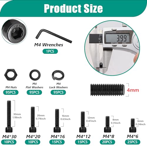 Taiss 966pcs Metric Bolt Assortment Grade 8.8 Heavy Duty,M4 M5 M6 M8 Hex Metric Bolts and Nuts Kit (12-30mm)+380PCS M4 Screw Kit,Hex Socket Head Cap Screws Assortment