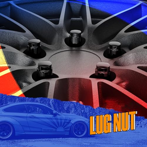 M12x1.5 ATV Lug Nuts, 16pcs 6 Spline Black Wheel Nuts with 19mm/21mm Socket Key, Compatible with Polaris Ranger RZR XP General, Pioneer 500 700 1000 Aftermarket Wheels