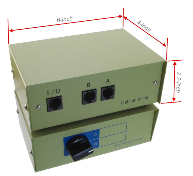 CablesOnline 2-Way A/B RJ45 Metal Rotary Manual Switch Box (SB-034)