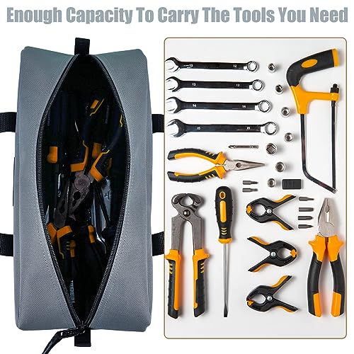 MELOTOUGH Utility Tool Tote bag Combo Kit-Includes 2 Medium Tool Organizer Bags for Electrician, Plumbing, Gardening, HVAC & More (Black&Grey&Blue)