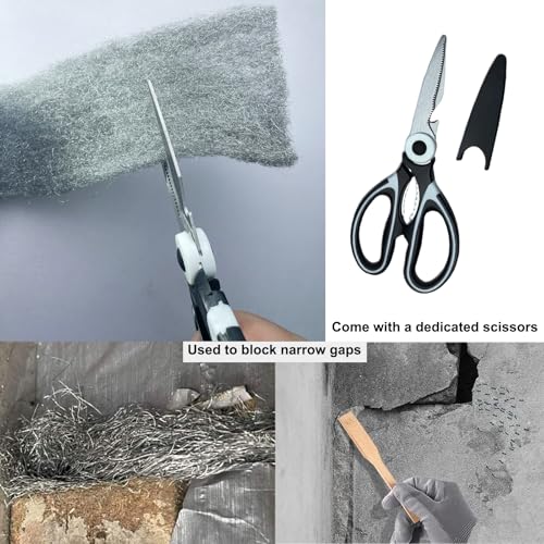 Steel Wool Mice Control, 75FT Wire Wool Rodent Control Kit with Scissors