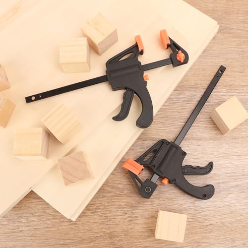 20 Pack 4 Inch F Bar Clamp, Medium Duty 70lbs One Handed Clamps/Spreader, Bar Clamps for Woodworking, Crafting, by GENHAKON 20 Pack 4 Inch