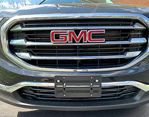Front Bumper License Plate Bracket for GMC 2000-2025, Plate Holder Set w 6 Unique Screw Bolts & Wrench Kit, License Tag Mounting Kit, Quality Plate Holders, Premium Car & Truck Accessories