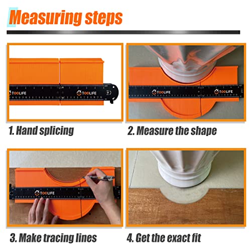 TOOLIFE Connectable Contour Gauge with Lock, Stocking Stuffers，Gifts for Men Him Husband Dad,Woodworking Tools for Flooring， Cool New Measuring Tool for odd Shape, Christmas Gifts Anniversary Birthday 15 INCH-CONNECT