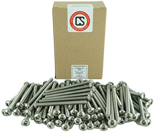 Chenango Supply 1/4-20 x 3 Stainless Pan Head Machine Screws 1/4-20 x 3"