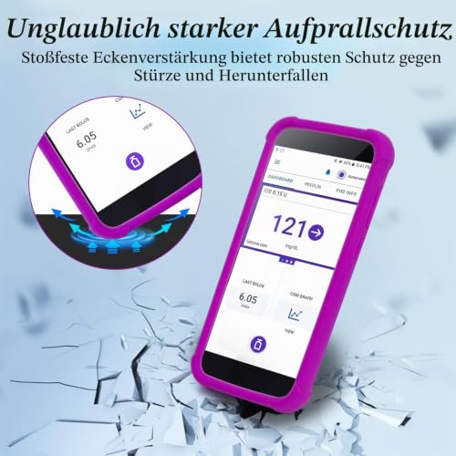 Omnipod 5 Silicone Protective Case, Shockproof Omnipod 5 PDM Case to Protect Your Omnipod 5 Pod Case Receiver from YOUSHARES (Purple) purple