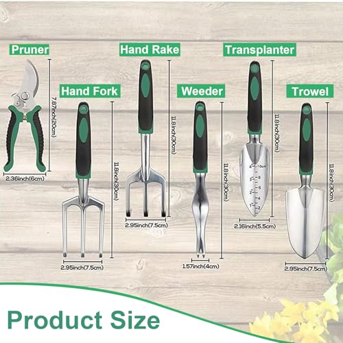 Garden Tool Set, 11 Pcs Gardening Hand Tools Heavy Duty Stainless Steel Garden Supplies with Repotting Mat for Planting Kit with Gift Box, Gardening Gifts for Women Men Mom