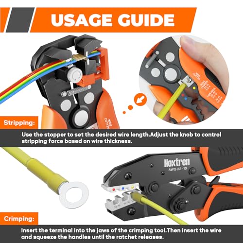 Wire Stripper and Crimping Tool Set, 2-Piece Electrical Tool Kit