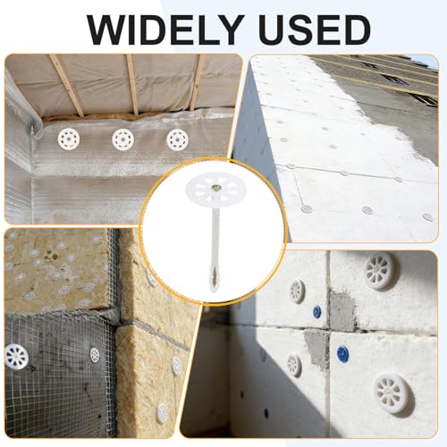 PATIKIL 142mm Perforated Insulation Pins, 50 Pcs Insulating Nails Wall Plug Plastic Expansion Bolt for Fixing Foam Boards to Masonry Wall or Ceiling