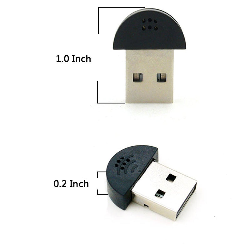 KISEER 2 Pcs USB 2.0 Mini Microphone, Laptop/Desktop PC Plug and Play for Skype, MSN, Yahoo Recording, YouTube, Google Voice Search and Games