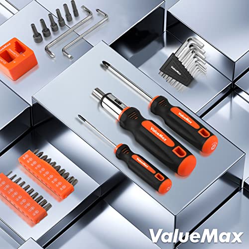 ValueMax 126-PC Magnetic Screwdriver Set with Plastic Racking Organizer, Magnetizer Demagnetizer, DIY Tools & Equipment for Men Women Mechanic, Herramientas Tool Bit Kit Home Improvement Gift 126 PCS