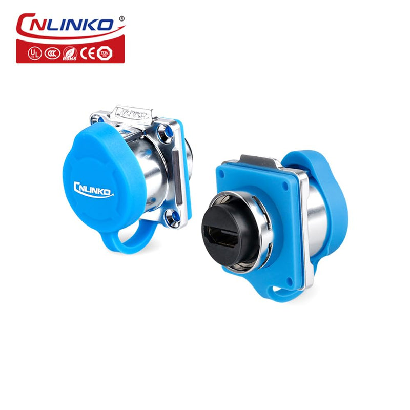 CNLINKO LP-24 HDMI Connectors, Aviation Plug with 40 Inches 4K HD Waterproof Cables, Panel Mount Receptacles Socket, IP68 Mated Waterproof Connector for Audio Video Equipment Connections (HDMI Set) HDMI Set M24 HDMI Connectors