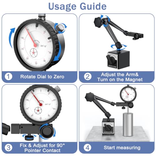 0-1"/0.001"Dial Indicator with Magnetic Base,Dial Test Gauge Set