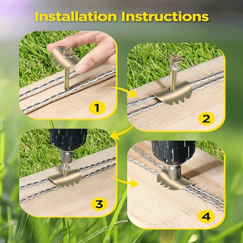 2 Inch Fence Staples 50PCS, Galvanized Fencing Staples for Wire Fencing, Barbed Wire and Electric Fence to Wood Post, Heavy Duty U-Shaped Nails with Grip Teeth and Hex Socket