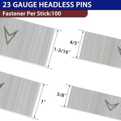 HW HAMWOO 23 Gauge Stainless Steel Pin Nails,5/8",4/5",1",1-3/16":16000pcs Assembly--16000pcs