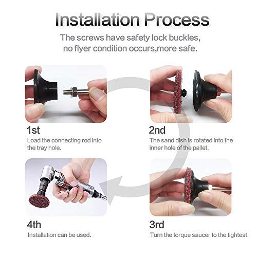 60Pcs 2 Inch Sanding Disc Set, Quick Change Disc Combination, 1/4 Inch Hold Fits Various Grinder. Widely Used for Surface Conditioning, Striping, Polishing, Finishing and Rust Paint Removal 60Pcs Quick Change Discs 2 Inch(Nylon main)