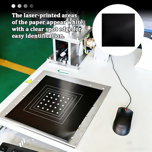 NBEADS 12 Pcs Black Laser Engraving Testing Paper, Self-Adhesive Laser Testing Paper Double-Sided Dimming Paper for Marking Machine and Optical Cutting, 18x18x0.02cm