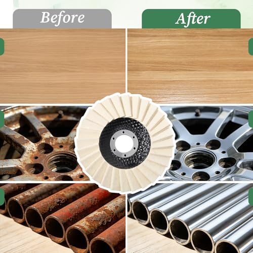 12 Pcs 4-1/2" Wool Polishing Wheel Disc & 3 Polishing Compounds