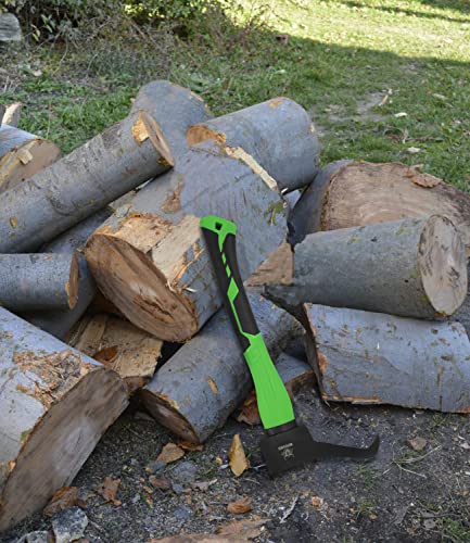 Hookaroon 15 Inch, Pickaroon Forged Steel, with Anti-Slip & Shock Reduction Grip, for Log Lifting and Moving Wood Firewood Tool