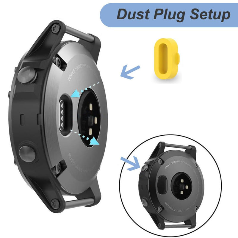 Charger for Garmin Fenix 7 7X 7S, Fenix 6 6X 6S Pro, Fenix 5 5X 5S, Replacement USB Charging Cable with Yellow Charger Port Dust Plug Protector for Garmin Watch (1) 1