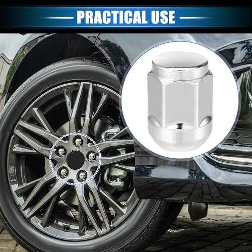 10 Pcs Wheel Lug Nuts Compatible for Honda Civic 2017-2021 for Honda Odyssey 2007-2010, Durable M14 x 1.5 Carbon Steel Silver Tone Tire Lugnuts 10