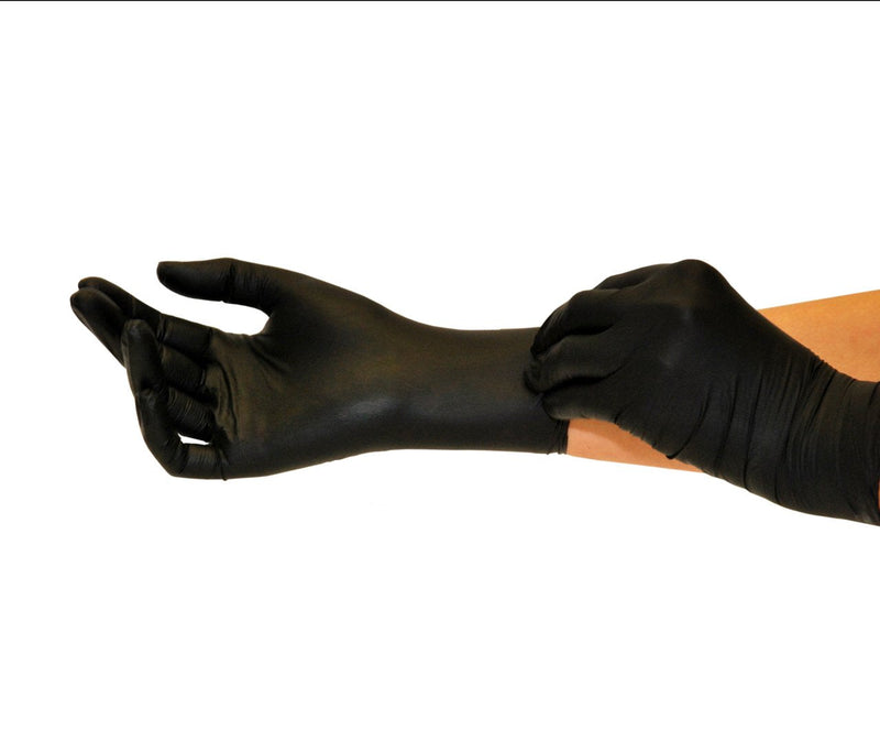 Nitrile gloves 90 pieces box (XXL, black) disposable gloves, disposable gloves, examination gloves, nitrile gloves, powder-free, without latex, non-sterile, latex-free, disposable gloves, black