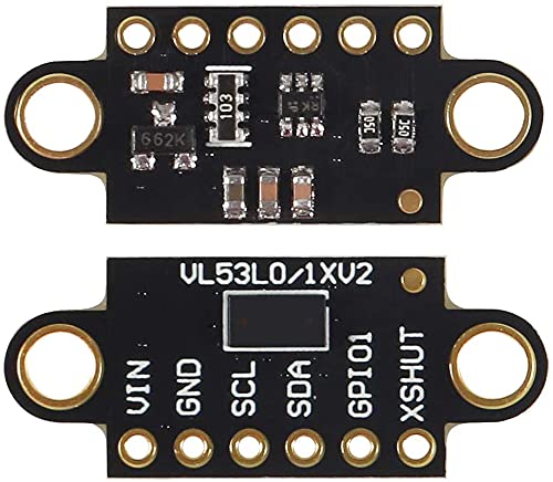 2 x VL53L0X Time-of-Flight (ToF) Laser Ranging Sensor Breakout 940nm VL53L0X V2 Laser Distance Module I2C IIC (Black) black