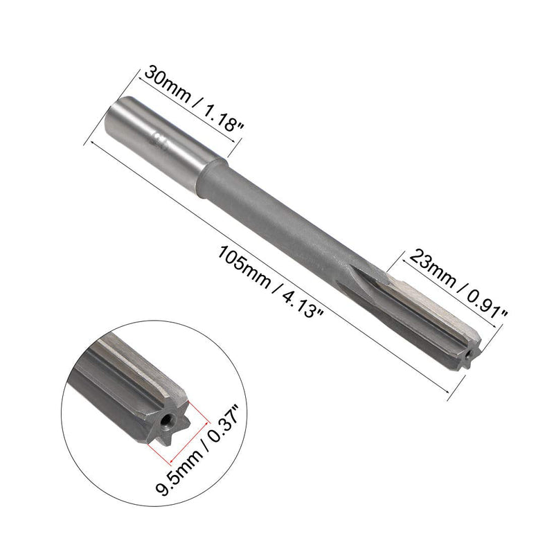 sourcing map Straight Shank HSS H8 Reamer 9.5mm Cutting Diameter Machine Milling Cutter