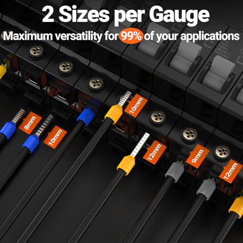 Preciva Ferrule Crimping Tool Kit with Wire Stripper, Quadrilateral Ferrule Crimper for AWG 28-5（0.08-16mm²） Self-Adjustable Ratchet Ferrule Terminals Crimping Tool with 1660Pcs Ferrules Connectors Quadrilateral Ferrule Crimping Tool Kit