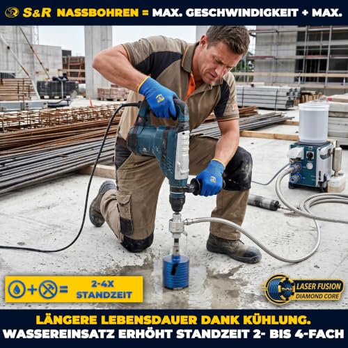 S&R Diamond Core Bit 68mm SDS-plus Can Drill Bit for Concrete, Solid Brick, Hollow Brick, Masonry, Sand-lime Brick, Poroton and Natural Stone, Dry Drill Bit for Sockets Ø 68 mm | L: 90mm