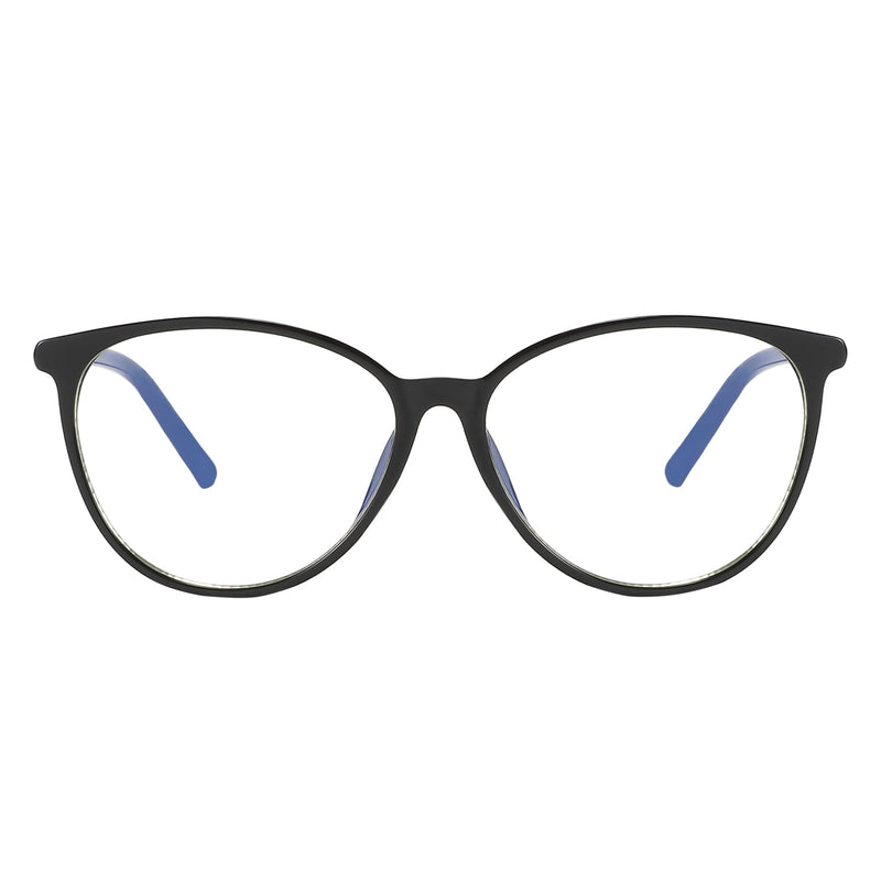 Blue Light Blocking Glasses for Women and Men Oval Cat Eye Computer Gaming Eyeglasses Black