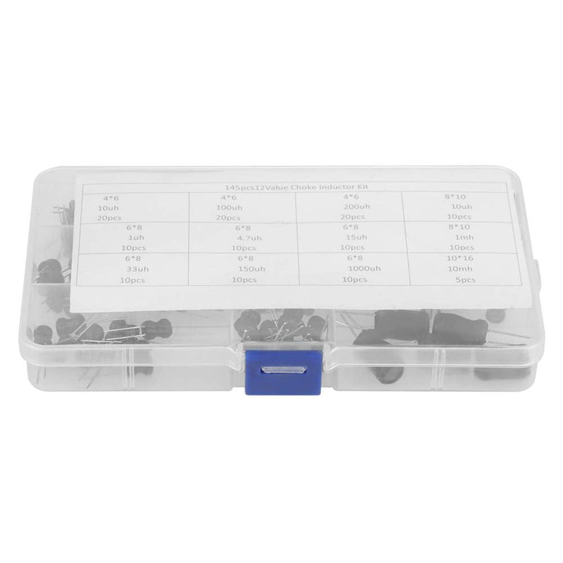 Garsent Inductors, 10uH-10mH, 12 Values, Choke Inductors, 145 Pieces, Silver, Electronics Components, Metal, Electronics Projects, Repairs, Prototyping, Hardware Components