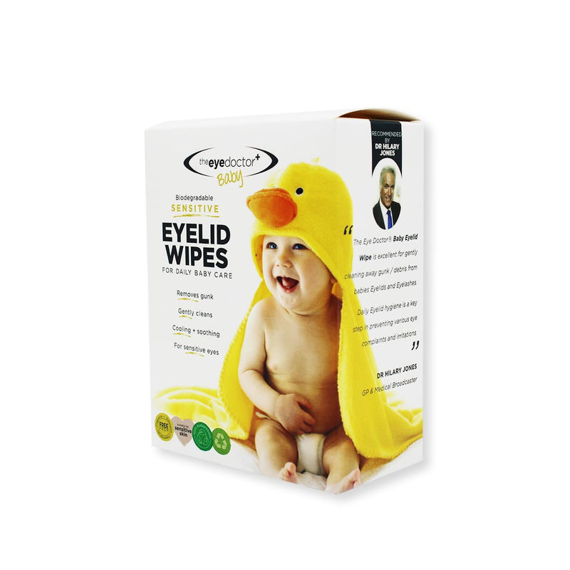 Eye Doctor Baby Eye Wipes for Sensitive Baby Eyes, Pack of 40, Sterile | Daily baby care without preservatives, detergents and fragrances, 40x, individually wrapped, for sensitive eyes 1 piece (pack of 40)
