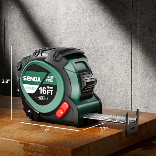 4 Pack Tape Measure 16Ft - Heavy Duty Tape Measure with 25mm Wide with Three Stops, High Precision Measuring Tape Retractable Measuring Tape, Rubber for Comfortable Grip, Fraction Markings 16 FT Green 4
