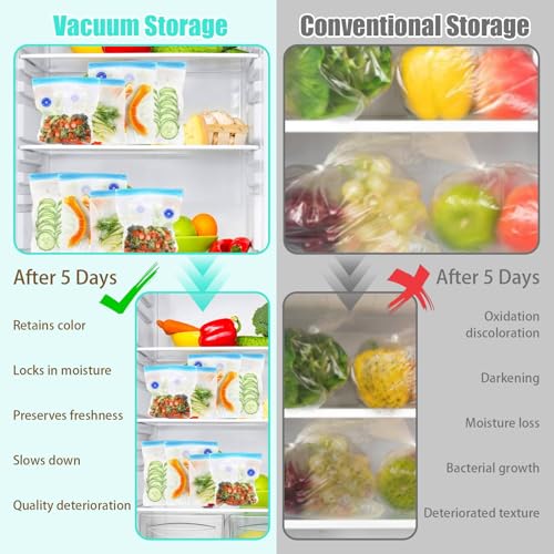 Mini Handheld Vacuum Sealer with 30 Reusable Seal Bags, Type‑C Charging 30 PCS+Vacuum Pump