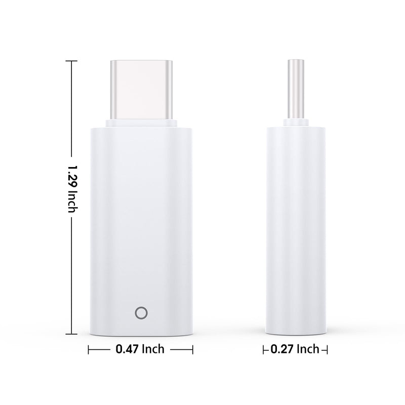 TechMatte USB C Pencil Adapter Designed for Apple Pencil 1st Generation, Only Compatible with iPad 10th Generation,Male USB-C to Female Lightning Pencil Charging Adapter, Bluetooth Connection(2Pack) two pieces