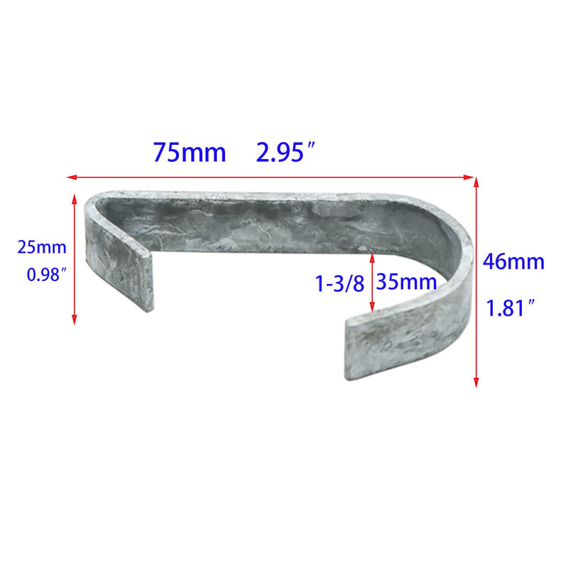 1-3/8”Chain Link Fence Gate Clips, Kennel Panel Clip Bands, Chain Link Fence Latch Hardware, Chain Link Fence DIY Gate Clips, Galvanized Steel (20 Pack) 20