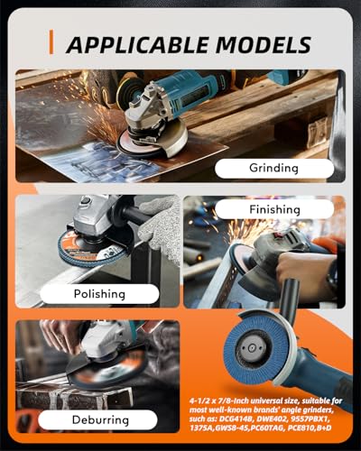 10 Pack Flap Discs 4 1/2 for Angle Grinder Sanding Disc, 80 Grit Grinding Disc, 4.5" x 7/8" Type 29 Zirconia Grinding Wheel for Metal, Wood, Stainless Steel Finishing