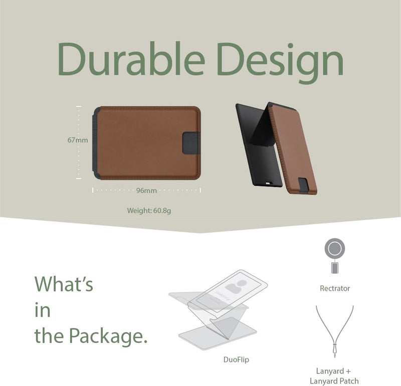 DuoFlip Flippable Magnetic ID Card Holder, MagSafe Phone Wallet with Lanyard, Compatible with MagSafe Phone Cases and iPhone 15/14/13/12, not for iPhone 13/12 mini